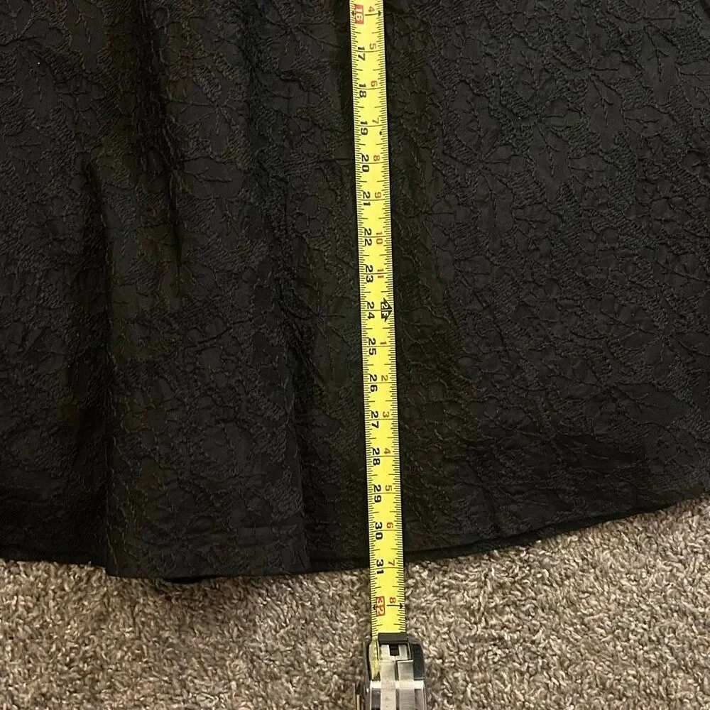 1950s Smart Set Sportswear Black Brocade Full Skirt Tulle Petticoat Velvet Waist